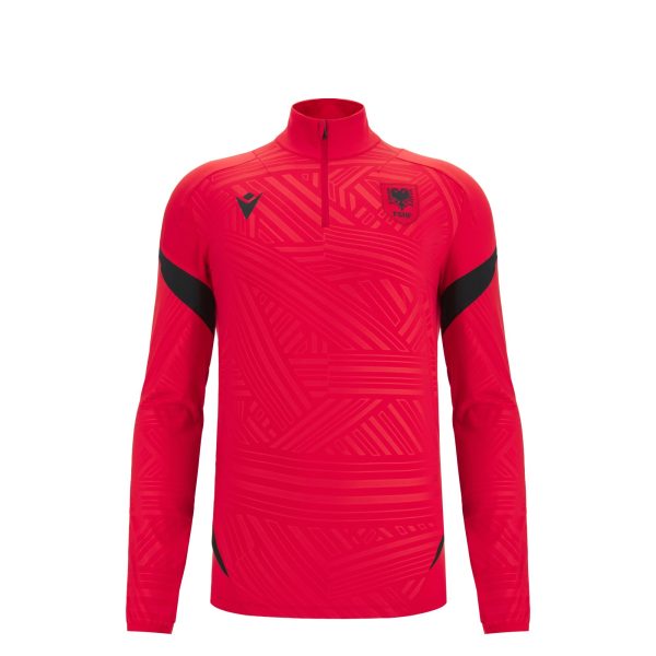 400130340001 FSHF M26/27 TRNG PLYR 1/4 ZIP RED/BLK JR